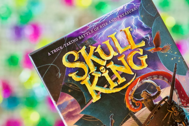 Lovely new box cover art by April Stott in Skull King by Grandpa Beck's Games