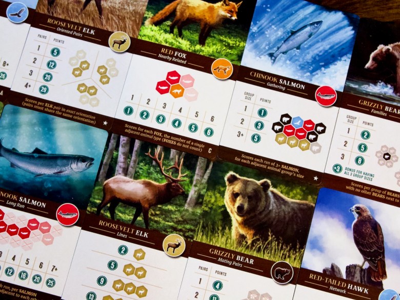 There are a variety of scoring options in Cascadia Board Game by AEG and Flatout 