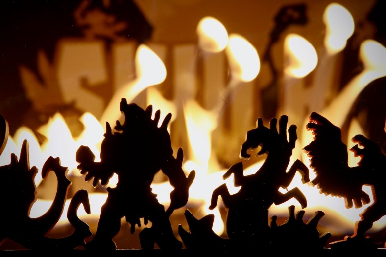 The guardians in Skulk Hollow are all fired up about what the Foxen Heroes have done to their home and they are ready to fight back by Pencil First Games; flames and silhouette