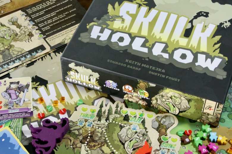 Board Game components from Skulk Hollow by Pencil First Games featuring foxes heroes and guardians