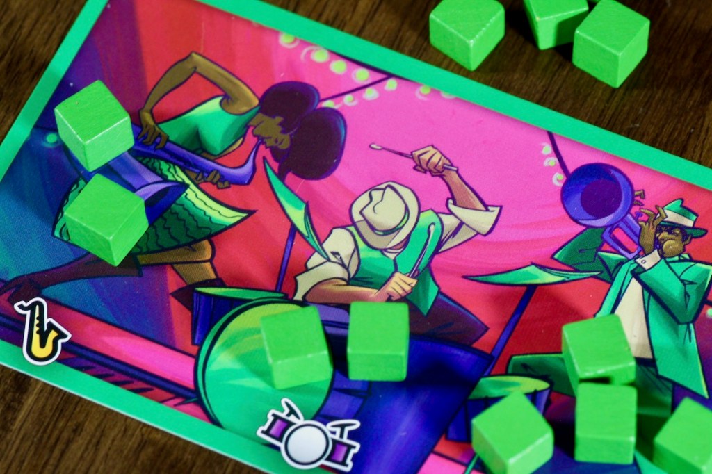 Vibrant art of New Orleans Jazz featured in Big Easy Busking by Good Giraffe Games