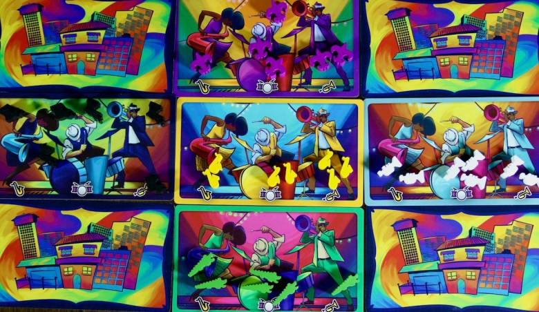 Player mats in Big Easy Busking by Good Giraffe Games