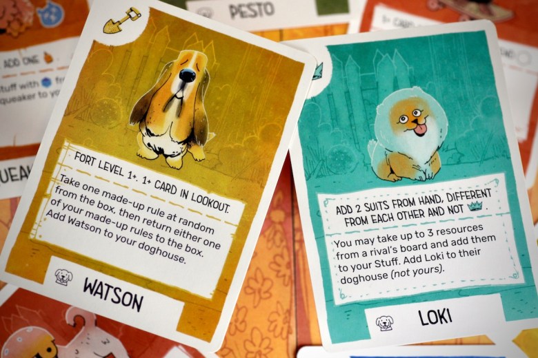 Watson and Loki, two good boy dog cards found in Fort: Cats & Dogs Expansion