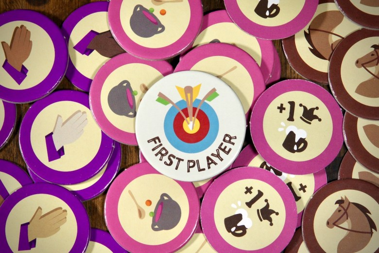 Skill Tokens in Rescuing Robin Hood including prayer, cookery, mead, scouting, and the first player token