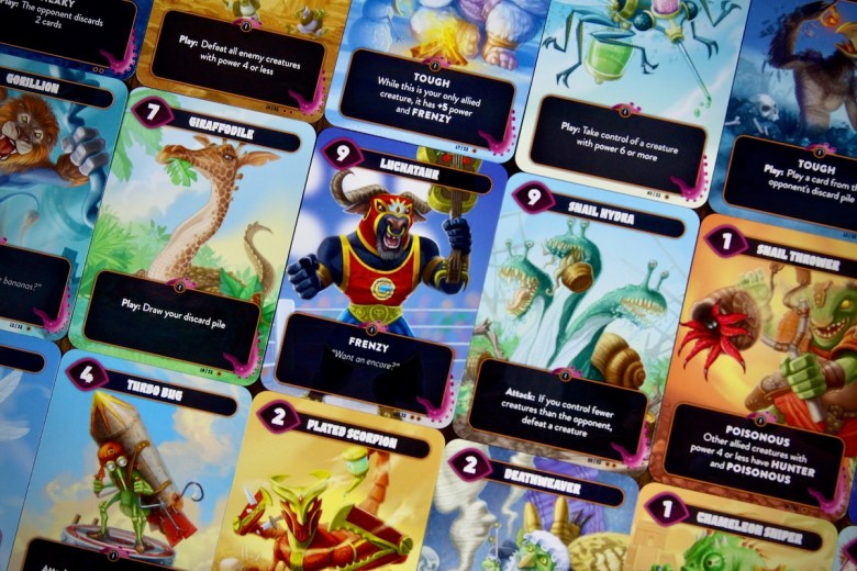 A selection of Creature Cards from Mindbug: First Contact