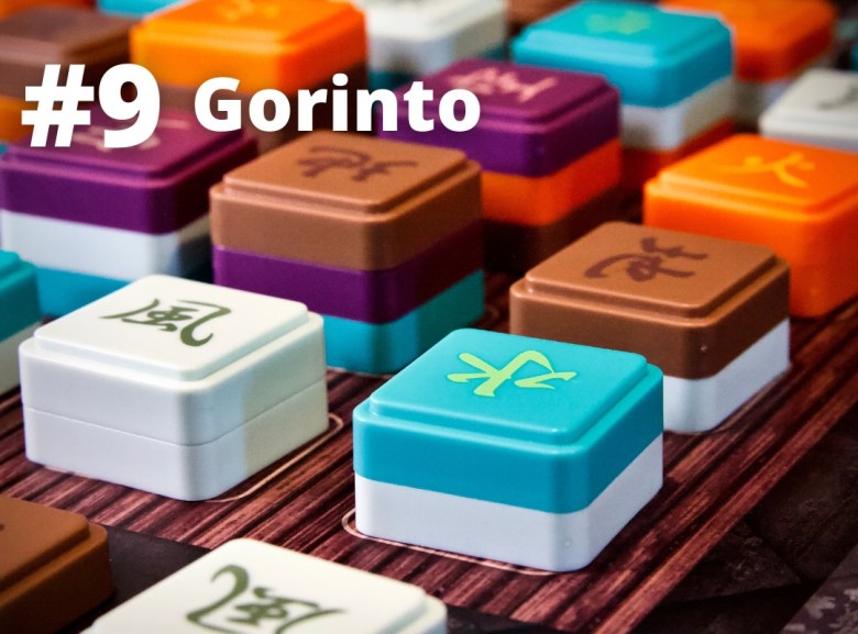 Gorinto abstract board game tiles arranged on the player board