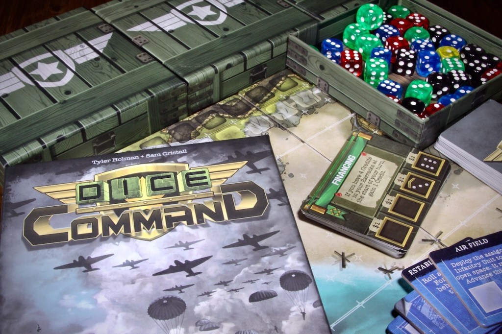 Dice Command Board Game Box with components