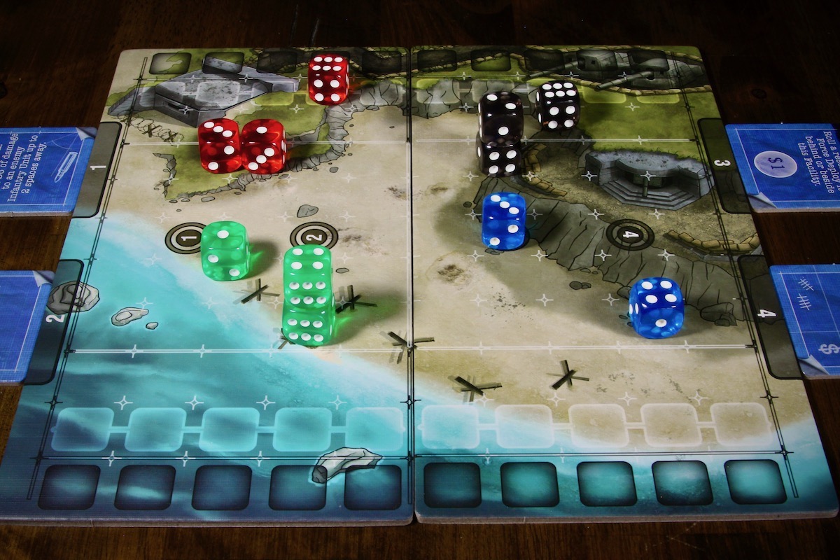 Dice Command Board Game 4 player team setup