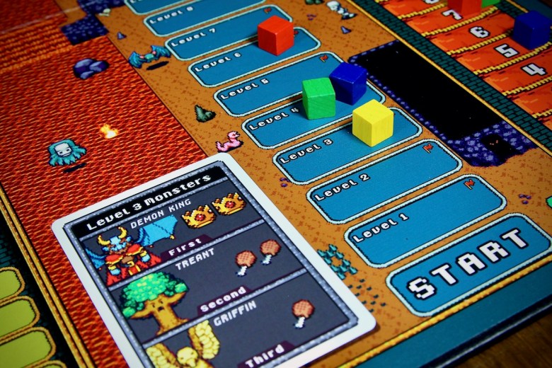 Adventure Realms dungeon track complete with monster cards and wooden cubes