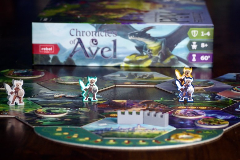 Chronicles of Avel board with 4 heroes