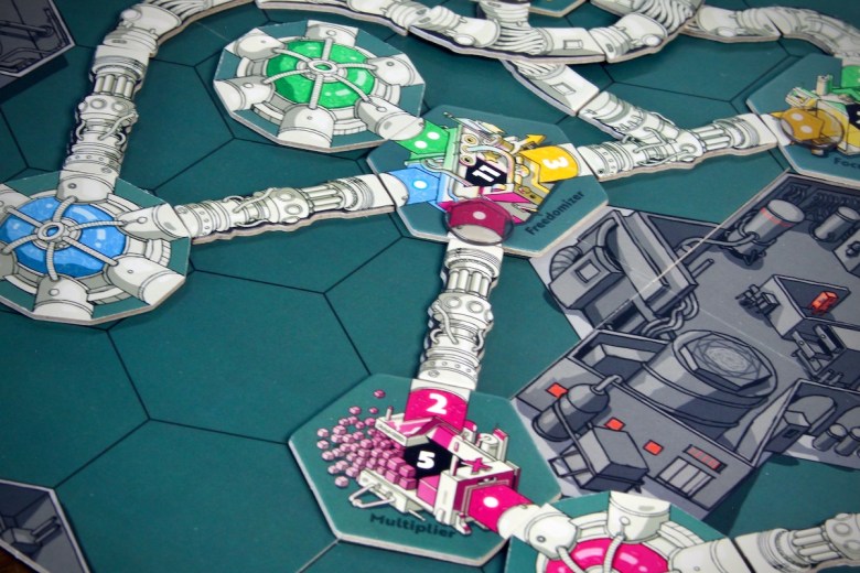 Factory Funner game with a more difficult factory floor board