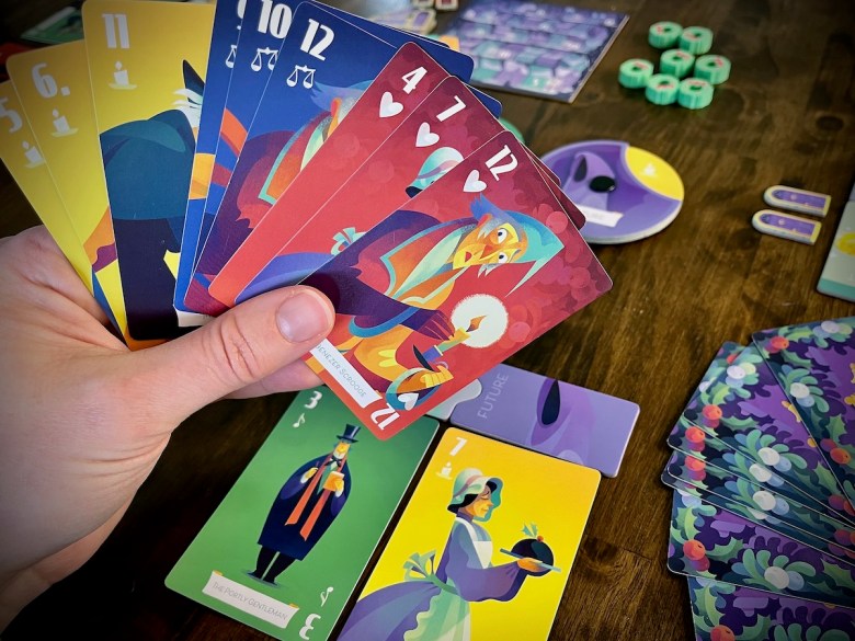 Typical hand of cards in Ghosts of Christmas